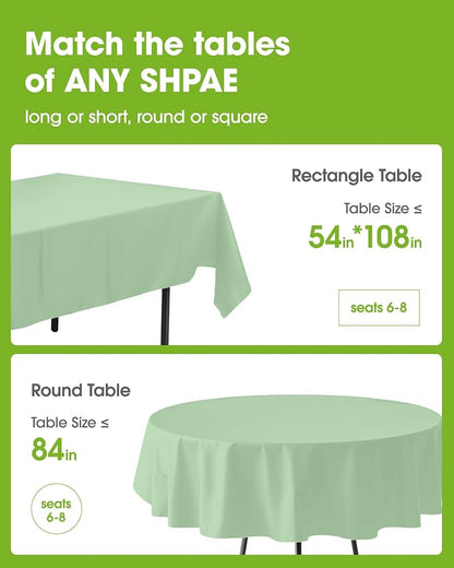 Pureegg Plastic Table Cloth Disposable 12 Pack, 54 x 108 Inch Table Cloths - Image 2