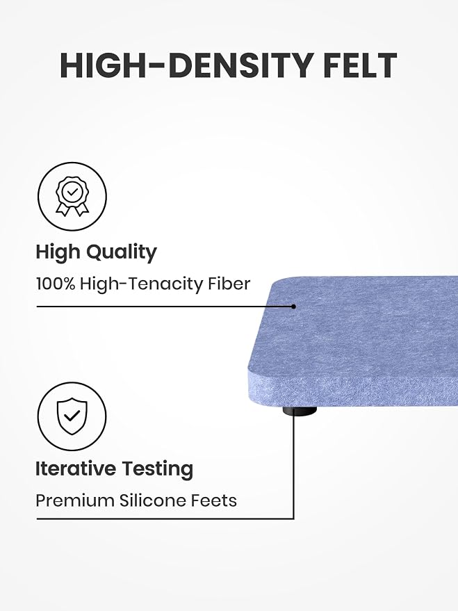 Fluxynara Felt Coasters for Drinks, Mixed Sizes, Soft Periwinkle & Blue | 8 x 4 - Image 3