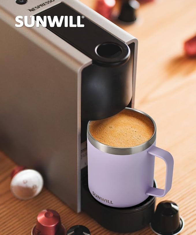 SUNWILL Travel Coffee Mug with Lid, Insulated Tumbler with Handle, 14 oz - Image 6