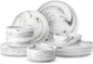 MALACASA Plates and Bowls Sets, 12 Pieces Porcelain Dinnerware Sets Dishware Sets Chip Resistant Ceramic Dish Set Dining Dinner Ware Service for 4, Marble Grey, Series LUNA