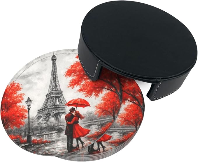 6 Pcs Leather Coasters for Drinks - Image 4