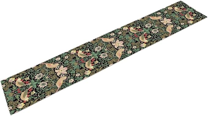 William Morris Floral Table Runner, Vintage Strawberry Thief Flowers Table - Image 5