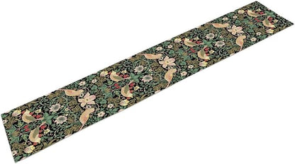 William Morris Floral Table Runner, Vintage Strawberry Thief Flowers Table - Image 5
