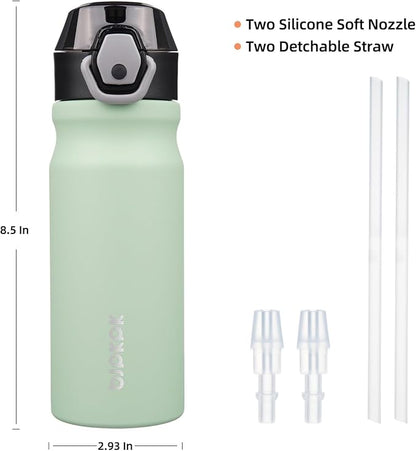 BJPKPK 18 oz Water Bottle with Straw & Handle, Insulated Stainless Flask | Leak - Image 4