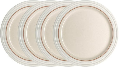 Denby - Heritage Atrium Dinner Plates Set of 4-10.8in Natural Style Ceramic Stoneware Tableware - Dishwasher & Microwave Safe - Scratch Resistant - Large Dinnerware, Lunch Plates For Everyday Use
