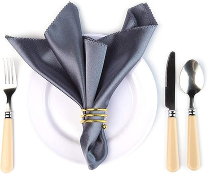 6Pcs Gold Napkin Rings Round Napkin Ring Set of 6 Napkin Holders - Image 4