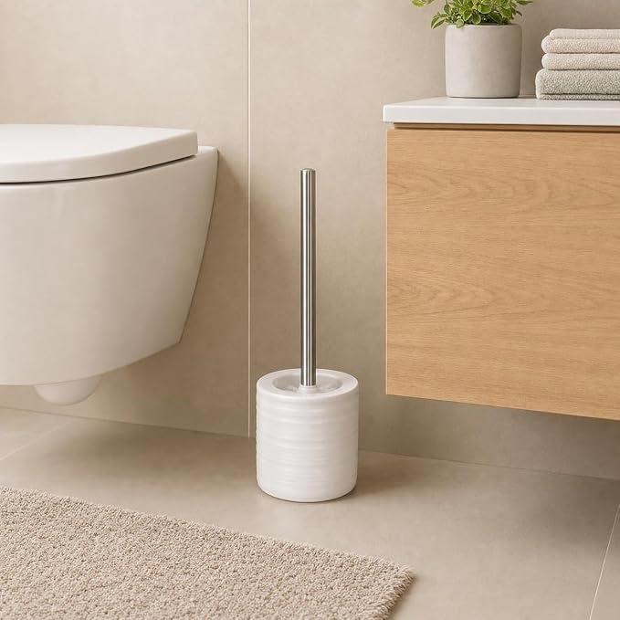 Kleine Wolke Sahara Elegant Stoneware Toilet Brush Holder 14.37" t X 4.72" w - Image 2