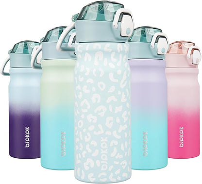 BJPKPK 18 oz Water Bottle with Straw & Handle, Insulated Stainless Flask | Leak by BJPKPK
