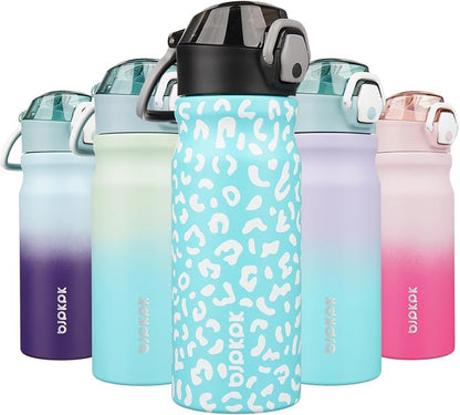 BJPKPK 18 oz Water Bottle with Straw & Handle, Insulated Stainless Flask | Leak by BJPKPK