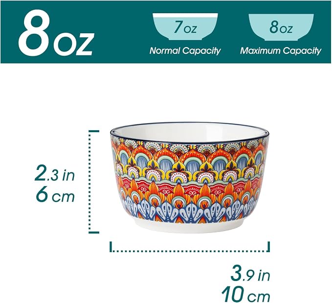 vancasso 8 Oz Ramekins Oven Safe Set of 6, Ceramic Baking Souffle Dishes | - Image 2
