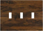 Light Switch Cover Brown Rustic Wood Grain Vintage Wooden Texture 3 Gang Wall Plate Triple Light Switch Plate Toggle Decorative Outlet Covers Electrical Switchplate for Cabin Bedroom Decor