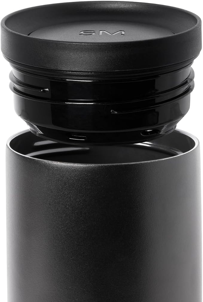 Simple Modern Insulated Travel Coffee Mug 360° Lid | 12oz | Black | Voyager - Image 3