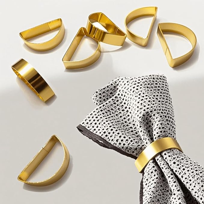 Gold Napkin Rings Set of 4 by Unknown