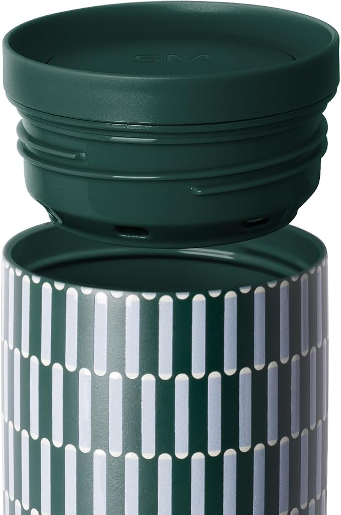 Simple Modern Insulated Travel Coffee Mug 360° Lid | 16oz | Striped | Voyager - Image 3