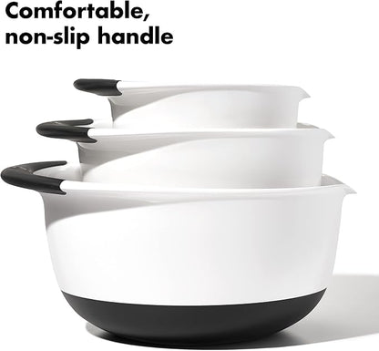 OXO Good Grips 3- Piece Plastic Mixing Bowl Set, 2500 ml - Image 4