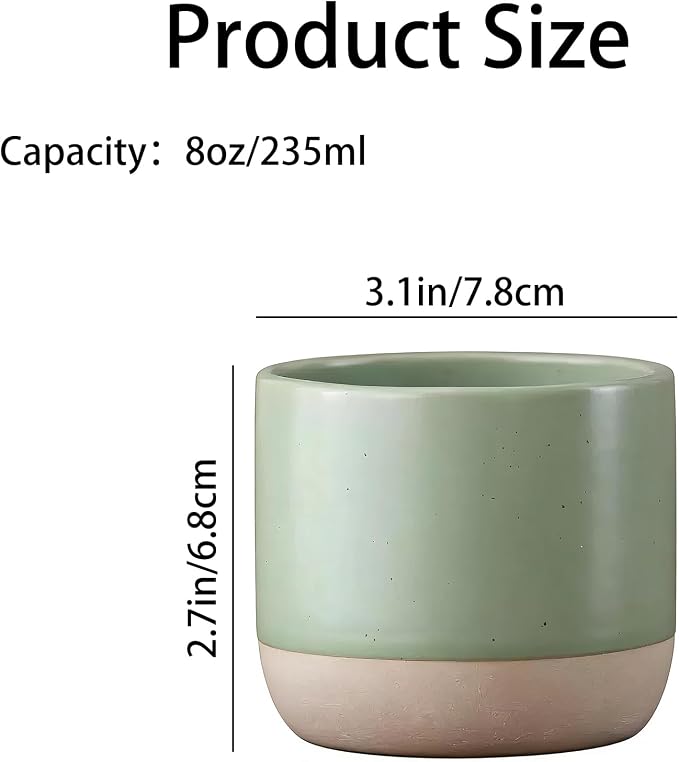 Japanese Ceramic Mug, Vintage Tea Cup, 8oz Cup, No Handle Drinking Cup - Image 4