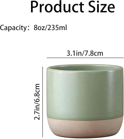 Japanese Ceramic Mug, Vintage Tea Cup, 8oz Cup, No Handle Drinking Cup - Image 4