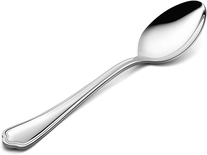 Dinner Spoons Set of 6, E-far 7.9 Inch Stainless Steel Soup Spoons Tablespoons by E-far
