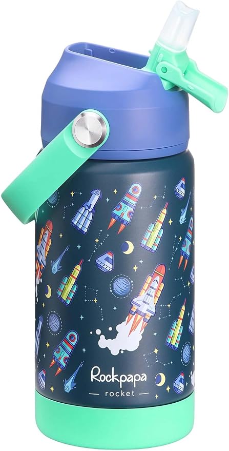 rockpapa 14 oz Kids Insulated Water Bottle，Stainless Steel Toddler Cups by rockpapa