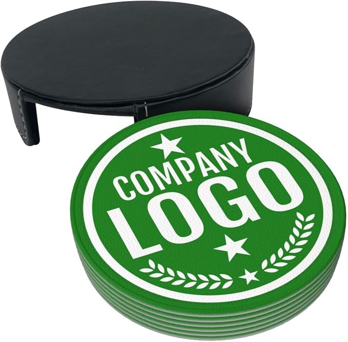Custom Leather Coasters with Logo - Image 3