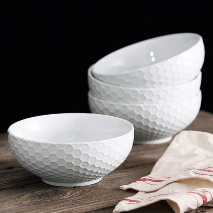 Buyajuju Cereal Soup Bowls, 20 Ounce White Bowls Set Porcelain Bowls - Image 7