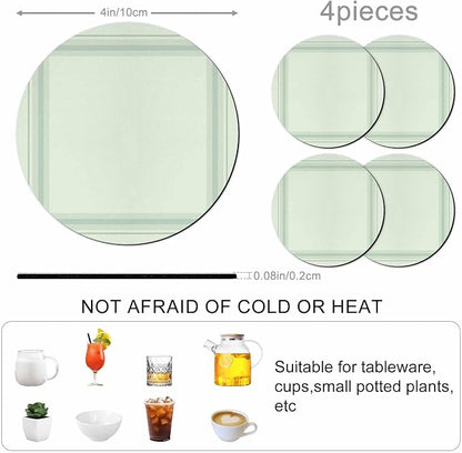 Sage Green Coasters Set of 4 Absorbent Coasters - Image 3