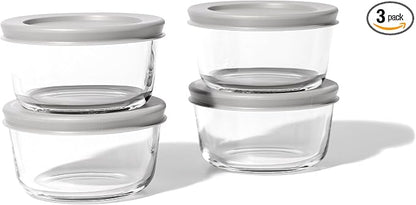 8-Piece Glass Food Storage Containers Set | 1-Cup, Leakproof | Microwave by DuraLiving