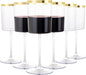 Ciaell 12 Pack Gold Plastic Wine Glasses by Ciaell