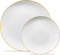 PLASTICPRO White Plastic Design Party Plates Premium heavyweight Elegant by PLASTICPRO