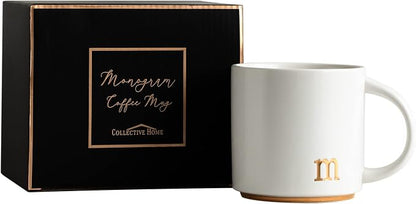 COLLECTIVE HOME Ceramic Coffee Mug, 15 oz Monogram Cup - Image 7