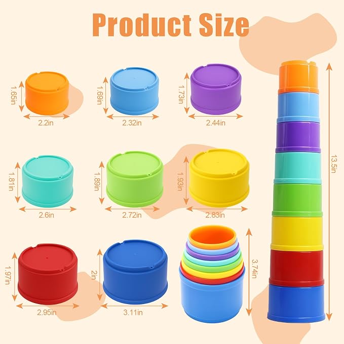 8 Pcs Stacking Cups for Rabbits, Nesting Rabbit Toys of Different Sizes - Image 5