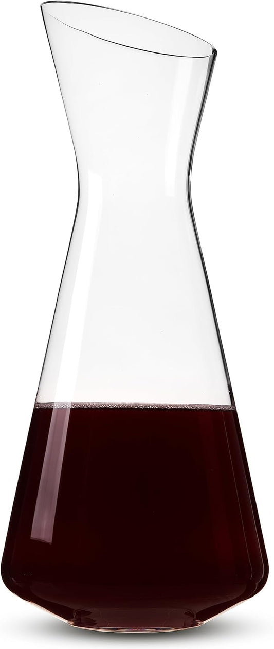 Spiegelau Style Crystal Wine Decanter, Elegant Carafe for Red and White Wine, Modern Glass Pitcher for Wedding Gifts, Housewarming, Hosting Essentials, Home Bar, 33 oz (1 L), Set of 1