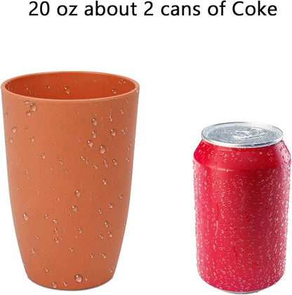 Homienly Plastic Cups Alternative, Unbreakable 20 OZ Wheat Straw Cups-Set of 8 - Image 3