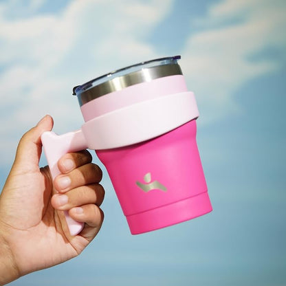 Konokyo 10 oz Tumbler with Handle and Straw, Insulated Travel Mug | Cherry; - Image 5