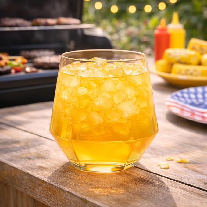 Oojami 40 Pack Diamond Disposable Plastic Wine Glasses 12oz - Image 9