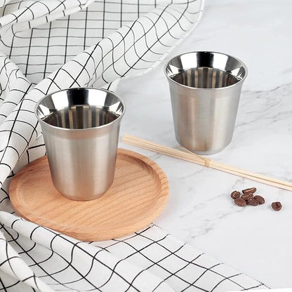 RECAPS 80ml Stainless Steel Espresso Cups Set | 2 Pack Double Wall 304 - Image 5
