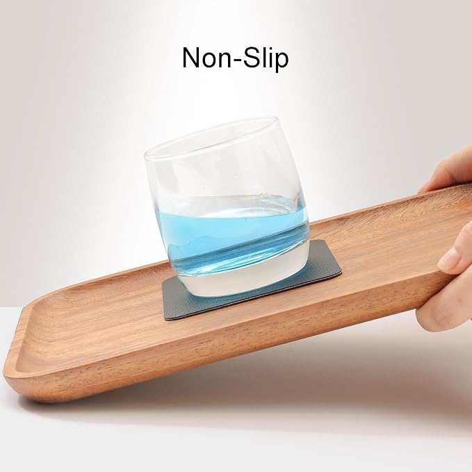 Myir JUN Coasters Glass Coasters Set of 12 4 inch Double Sided Faux Leather - Image 3