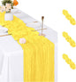 3 Pack Lemon Yellow Cheesecloth Table Runner, 17 x 108 inch, Semi Sheer Boho by ACSUIT