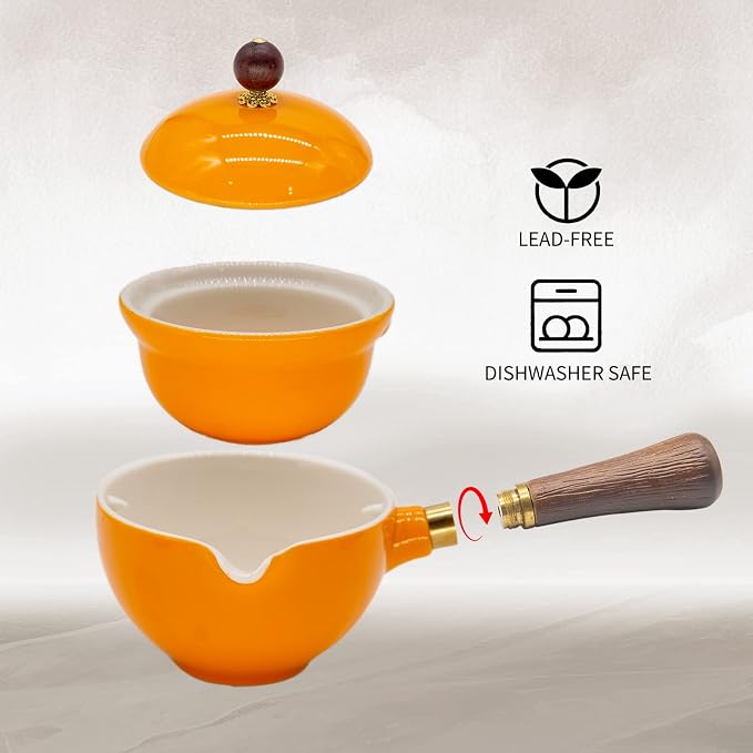LURRIER Porcelain Chinese Gongfu Tea Set, Portable Teapot Set - Image 3