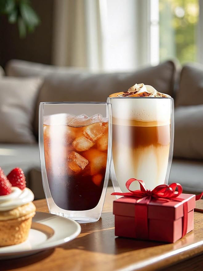 DOPUDO 17oz Double Wall Glass Coffee Mugs, Insulated Coffee Mug, Lightweight - Image 5