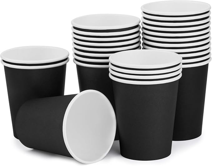 25 Pack 8 oz Disposable Paper Cups, Beverage Cups by BALDCC