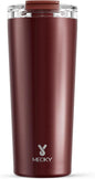 Meoky 24 oz Insulated Travel Coffee Mug: Leak Proof Lid, Mahogany | Stainless by MEOKY