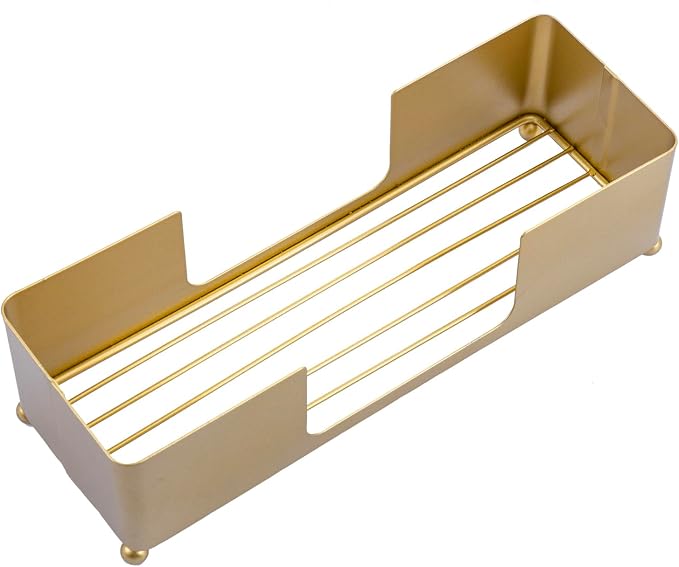 MyGift Brass Tone Metal Hand Towel Holder Countertop Dispenser Set of 2 | Fits - Image 7