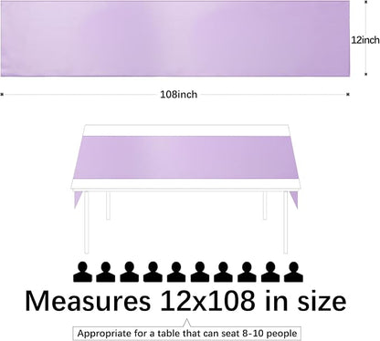 Lavender Satin Table Runners 10 Pack 12x108 inch Silk Smooth Fabric | Bright - Image 3