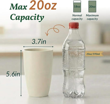Homienly Premium Wheat Straw Cups, 20oz Lightweight and Unbreakable Drinking - Image 2