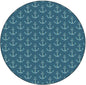 Small Round Tablecloth, Nautical Washable Polyester Table Cloth for, Anchors Maritime Theme Decor, Fit Round Tables 32inch Diameter, for Wedding Party Dining Banquet Use, Petrol Blue Beige
