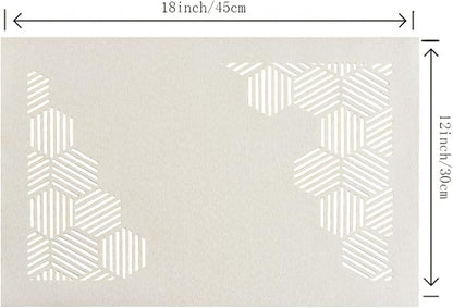 Cloth Placemats Set of 4 for Dining Table, Decorative Placemats with Hollow Design Table Cloth Set, Table Mats for Dining Table 12"x18" Cream