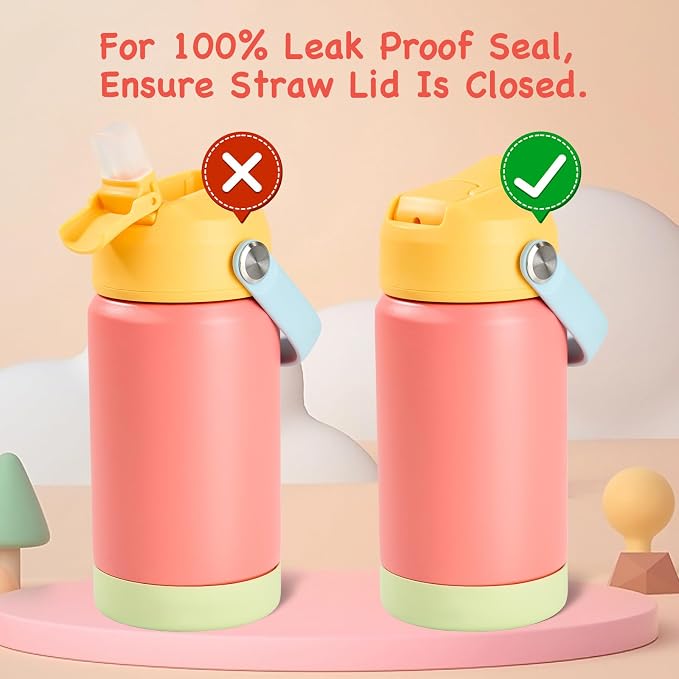 Kerilyn 12oz Kids Water Bottle 2 Pack, Stainless Steel Insulated Water Bottle - Image 6