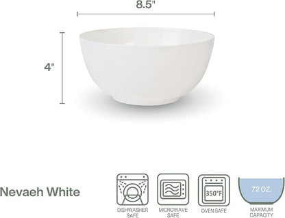 Everyday White by Fitz and Floyd Nevaeh Deep Serve Bowl, 8.5 Inch - Image 2
