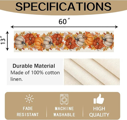 RABUSOFA Fall Table Runner 13x60 Inch Fall Decorations - Image 6